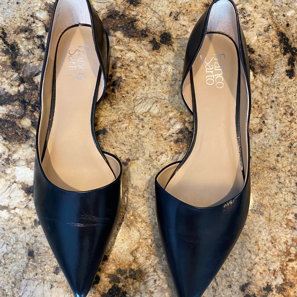 Franco Sarto Black Pointed Flats